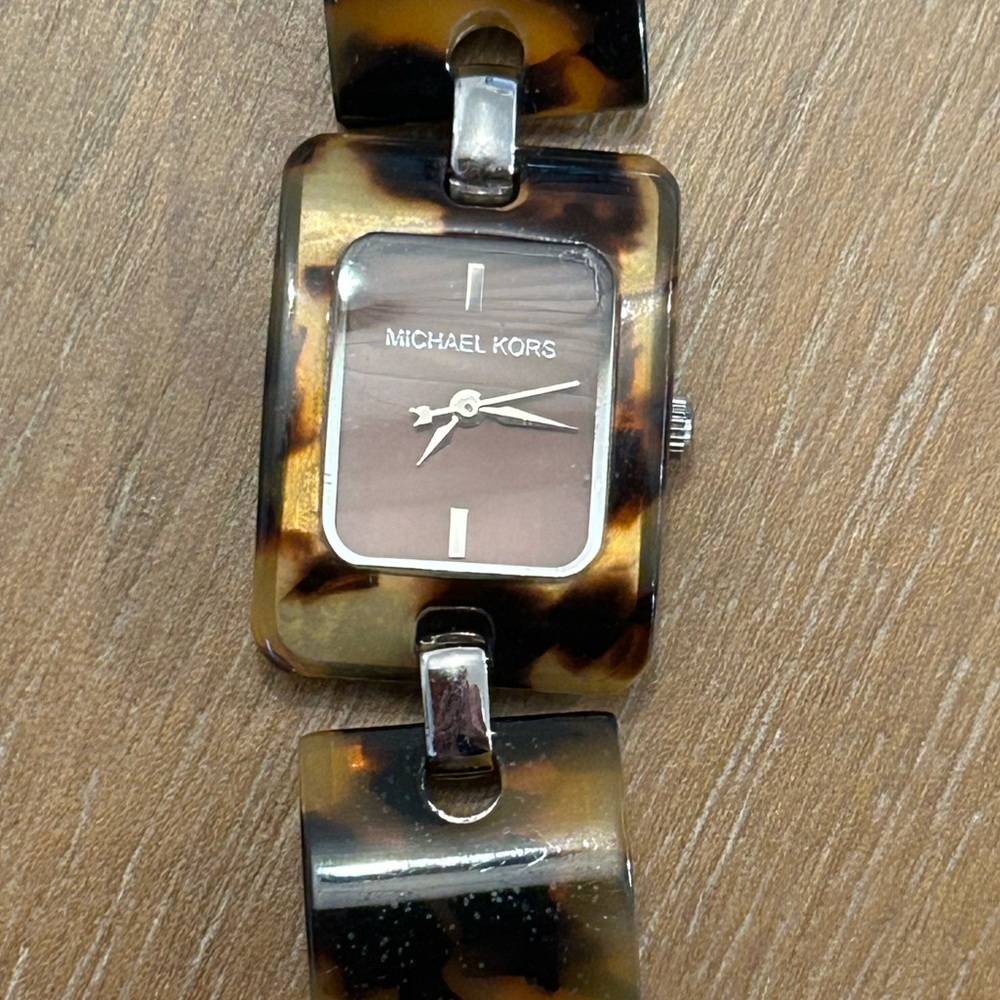 Michael Kors tortoise shell bracelet watch Square face watch New battery